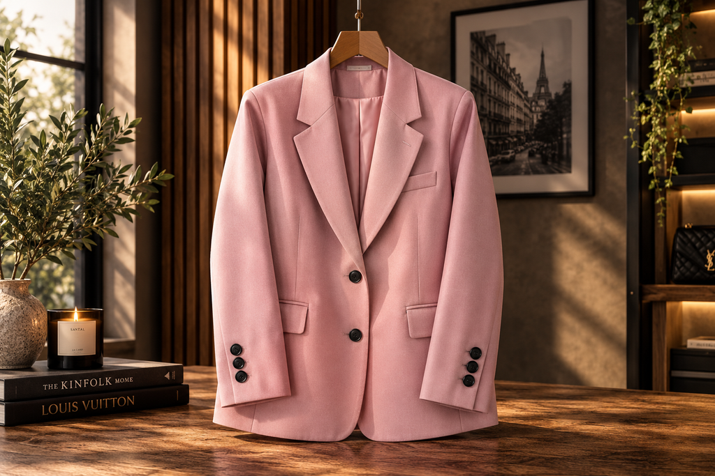 Women's Slim Fit Single Button Office Blazer