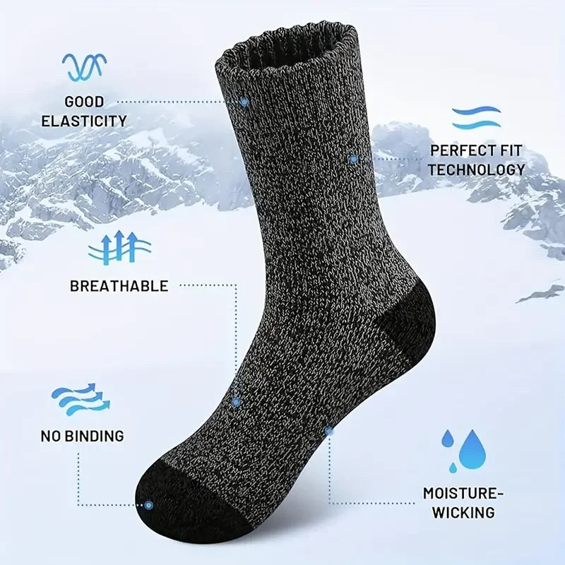 Men's Merino Wool-Blend Socks – 5 Pack