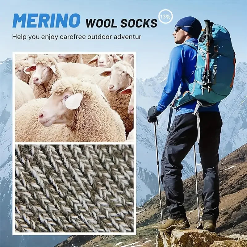 Men's Merino Wool-Blend Socks – 5 Pack