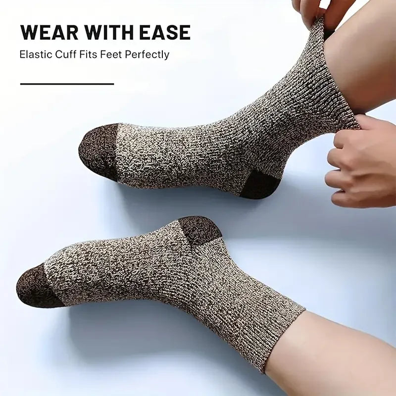 Men's Merino Wool-Blend Socks – 5 Pack