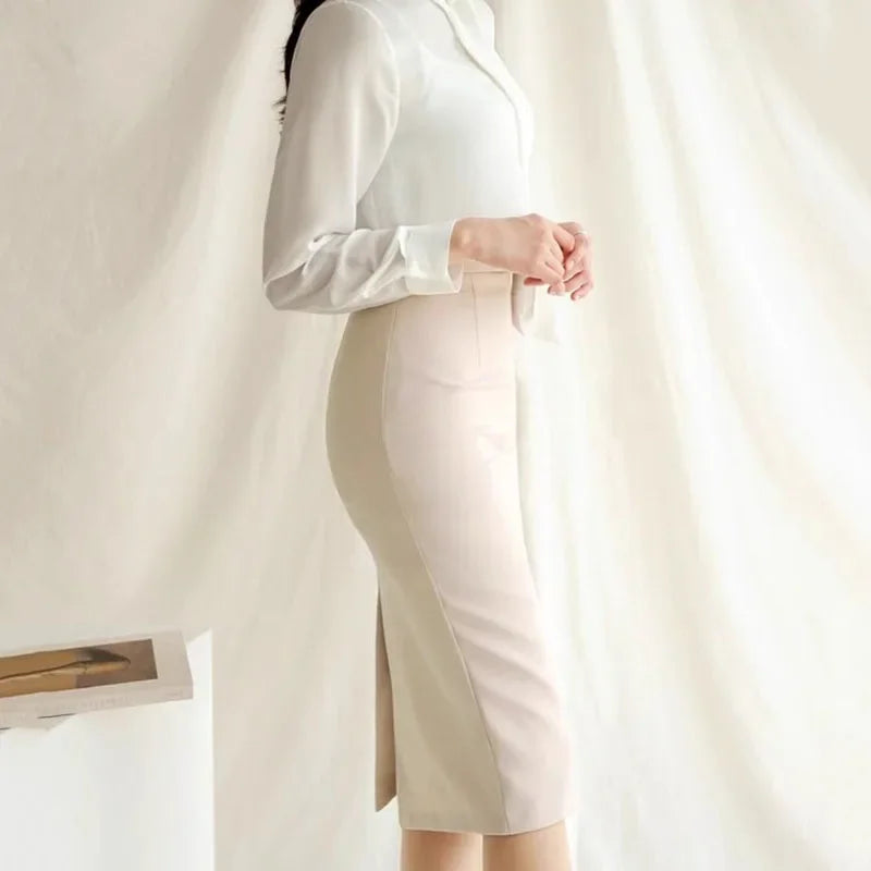 Women's High Waisted Knee Length Pencil Skirt