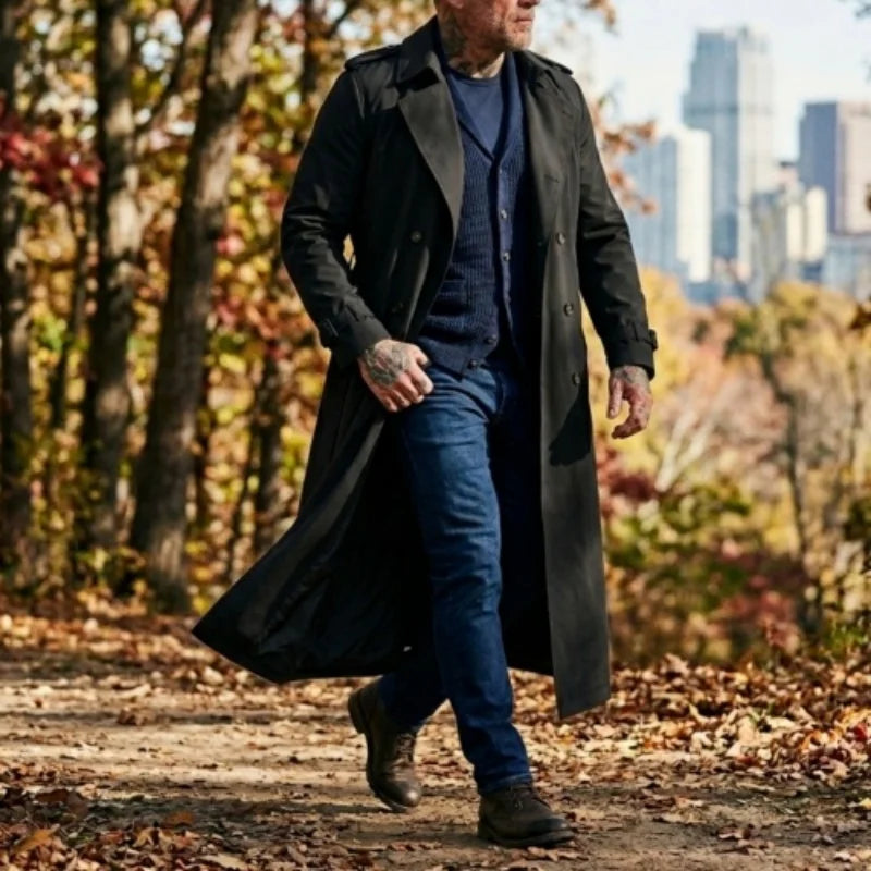 Men's Double-Breasted Trench Coat