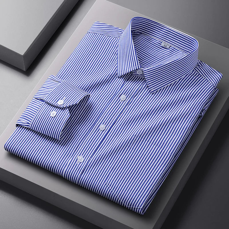 Men's Slim Fit Long Sleeve Dress Shirt with Chest Pocket
