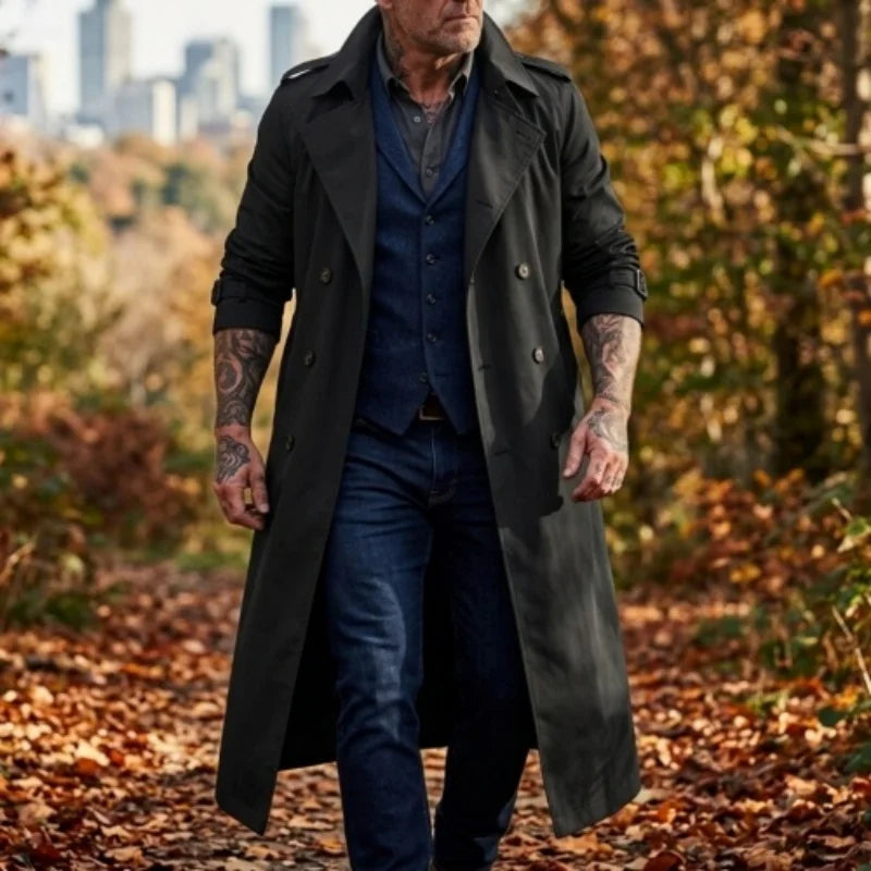 Men's Double-Breasted Trench Coat