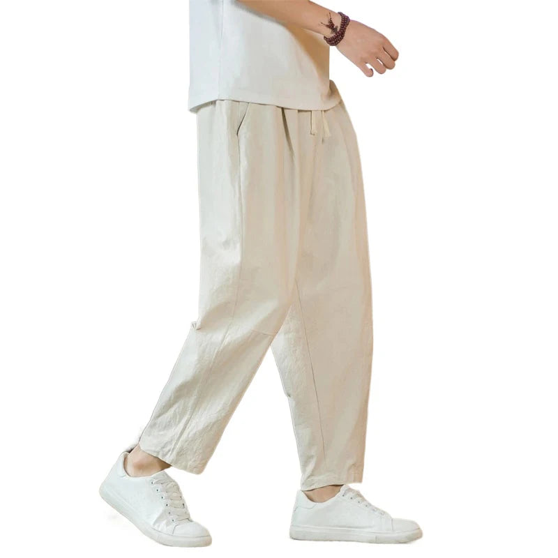Men's Linen Drawstring Trousers