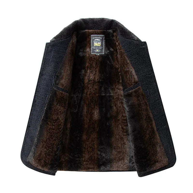Men's Wool Blend Single Breasted Overcoat