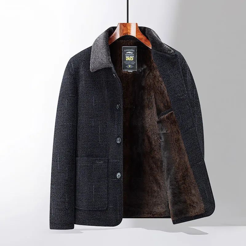 Men's wool blend single breasted overcoat by Arthur Hale