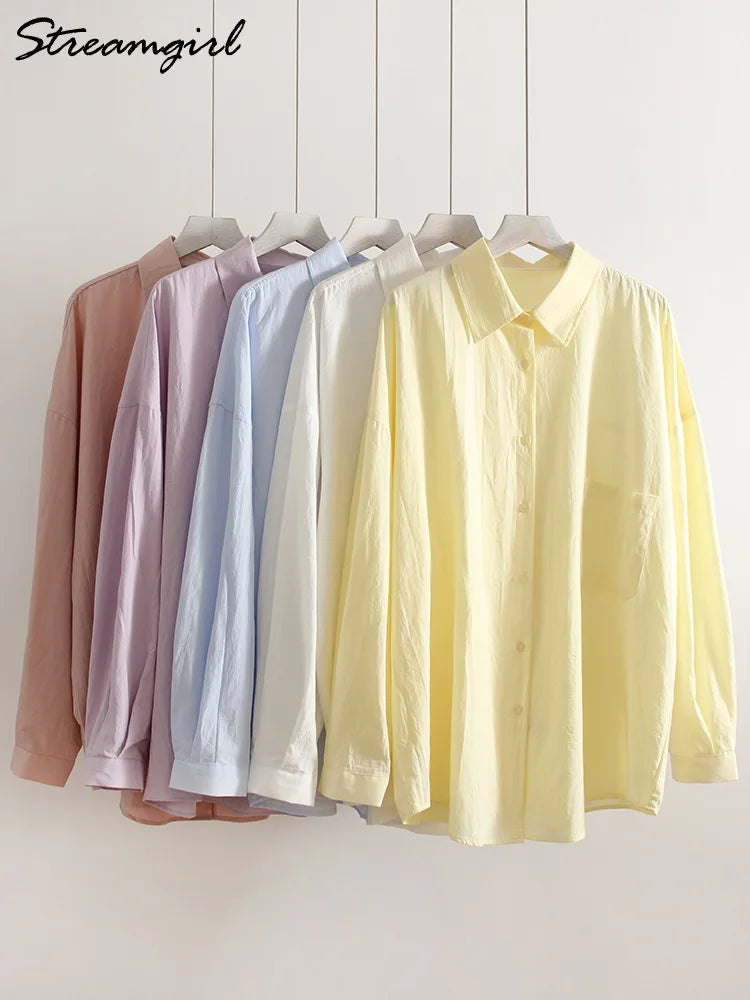 Women's Oversized Cotton Button-Up Shirt