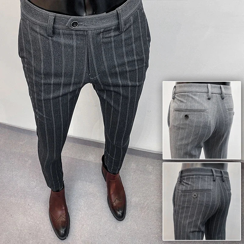 Men's Slim Fit Stretch Formal Trousers
