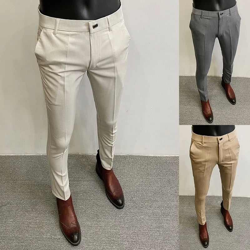 Men's Slim Fit Stretch Formal Trousers