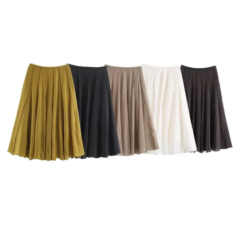 Women's Pleated Midi Skirt