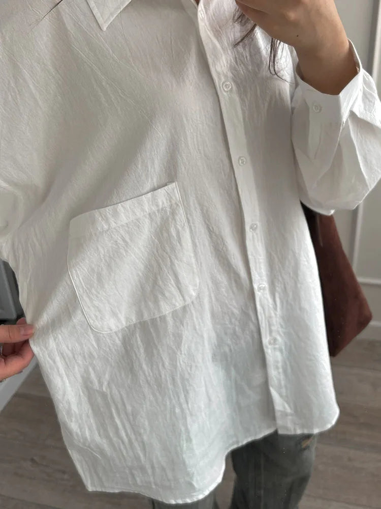 Women's Oversized Cotton Button-Up Shirt