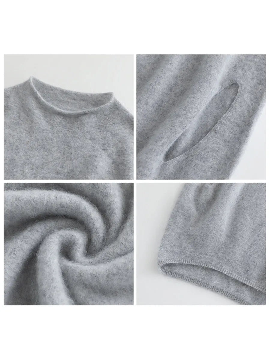 Women's Wool-Blend Roll Neck Knit Vest