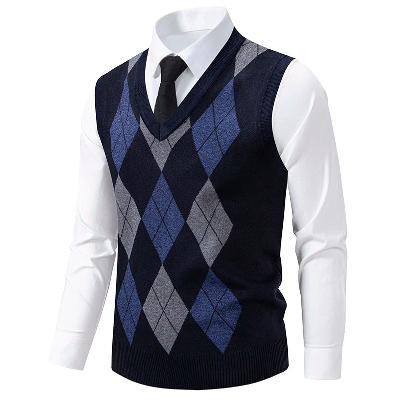Men's Argyle Knit Sweater Vest