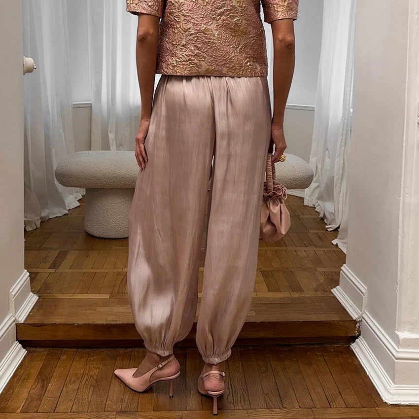 Women's Pleated Crepe Trousers