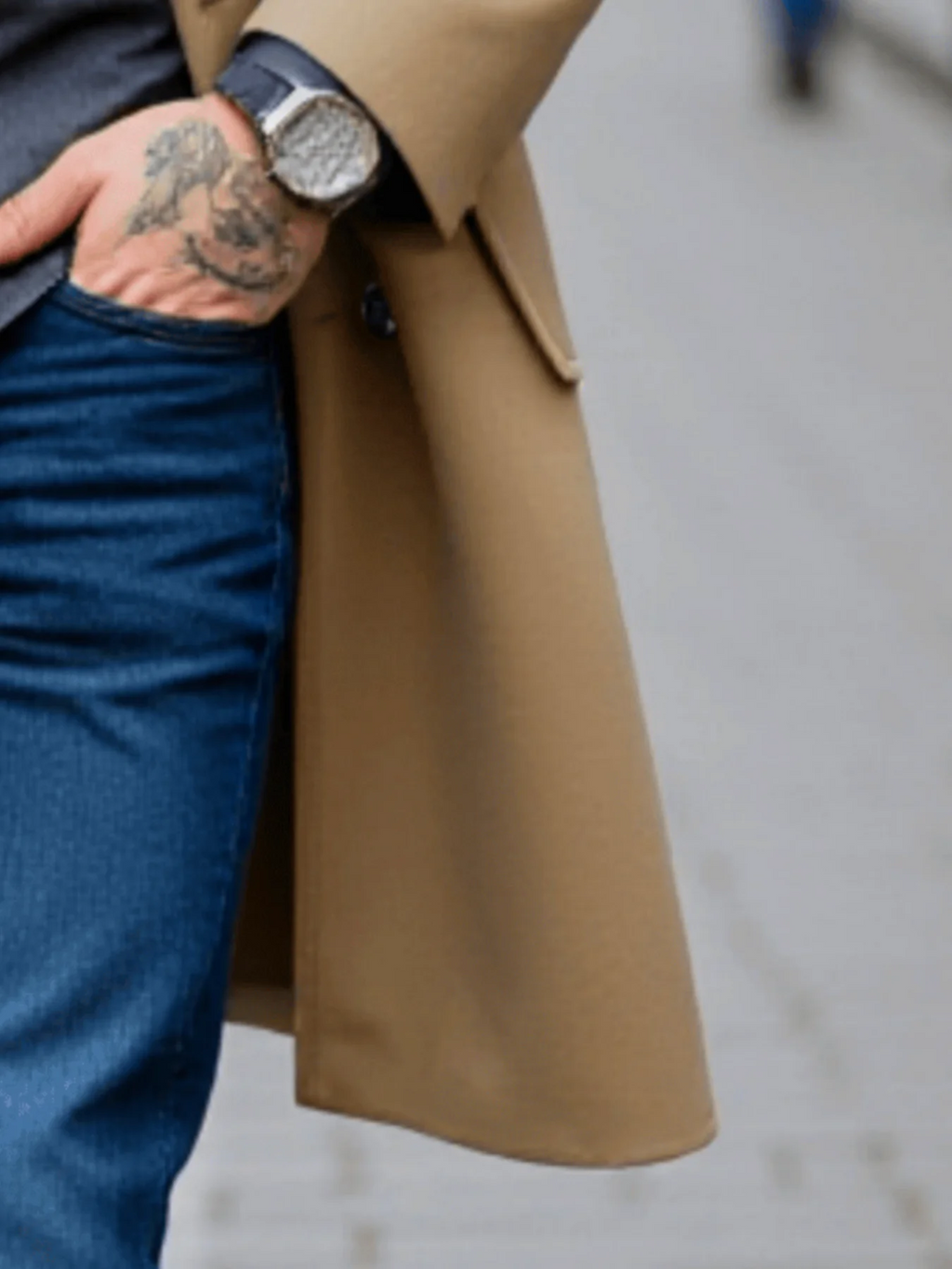 Men's Double-Breasted Overcoat