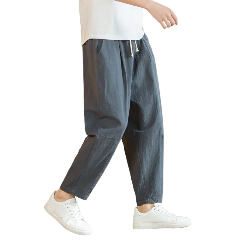 Men's Linen Drawstring Trousers