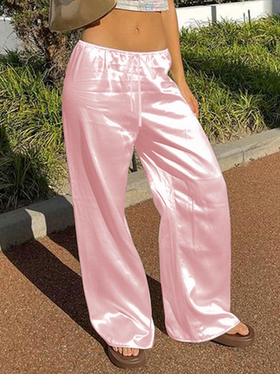 Women's Satin Wide-Leg Trousers