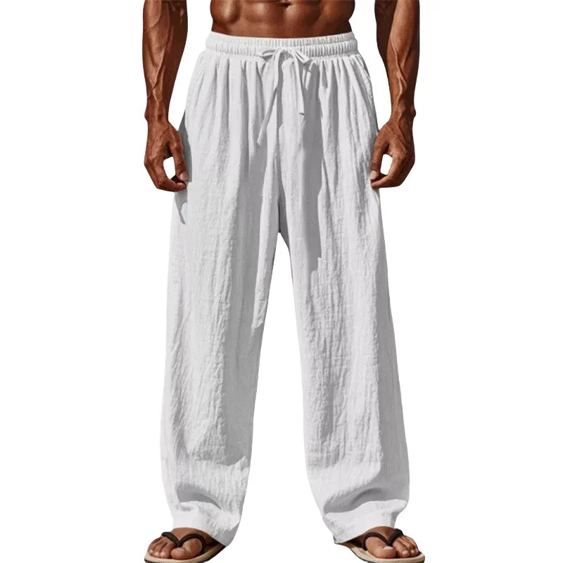 Men's Cotton-Linen Straight Leg Trousers