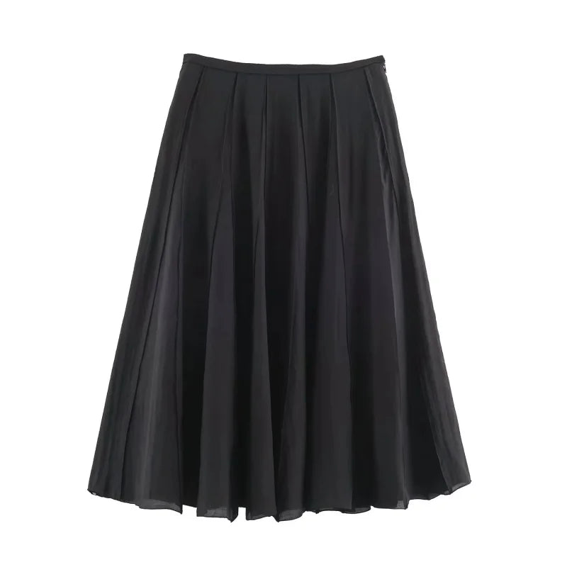 Women's Pleated Midi Skirt