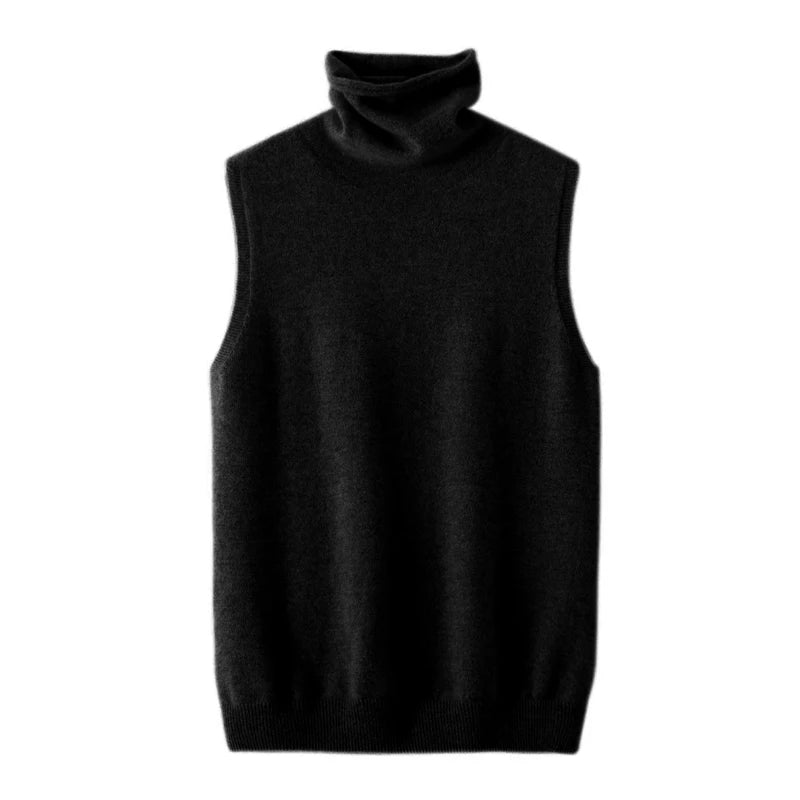 Women's Merino Wool-Blend Turtleneck Vest