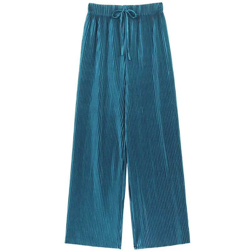 Women's Pleated Wide-Leg Trousers