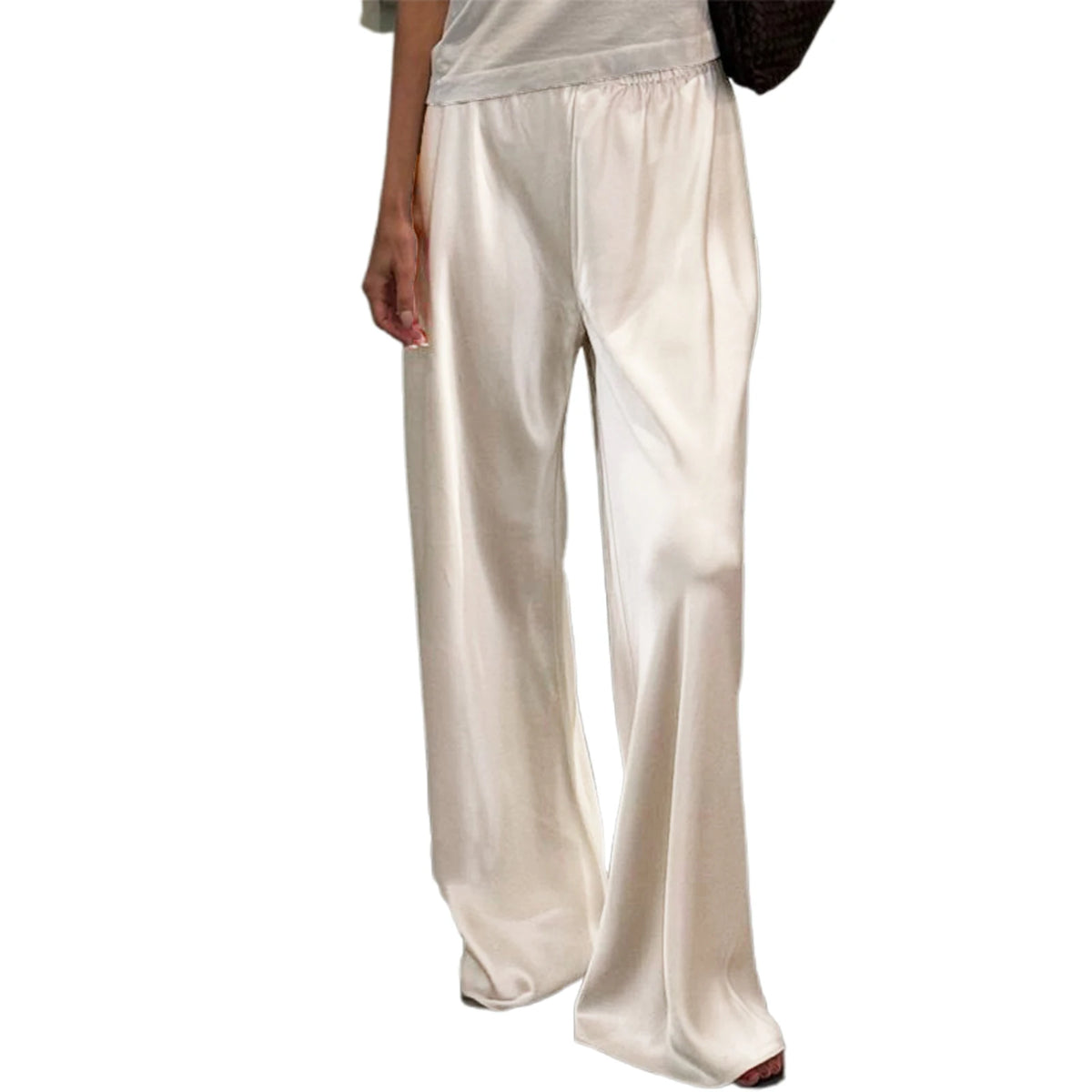 Women's Satin Wide-Leg Trousers