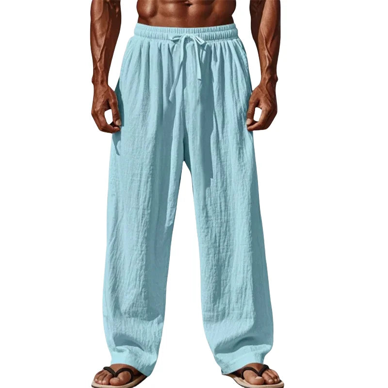 Men's Cotton-Linen Straight Leg Trousers