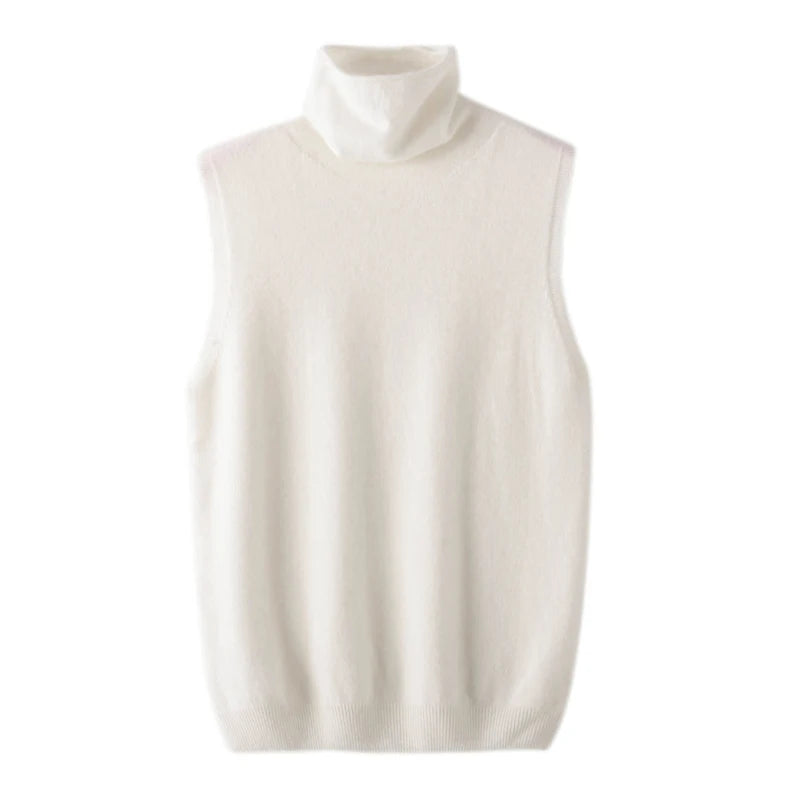 Women's Merino Wool-Blend Turtleneck Vest