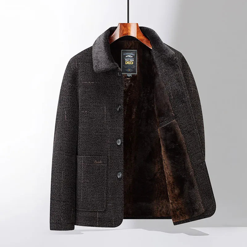 Men's Wool Blend Single Breasted Overcoat