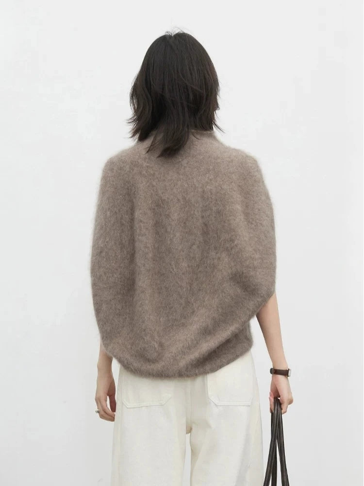 Women's Wool-Blend Roll Neck Knit Vest