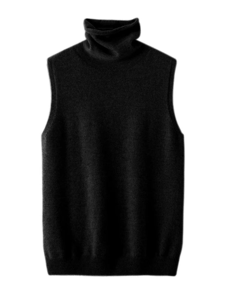 Women's Merino Wool-Blend Turtleneck Vest