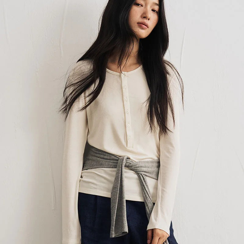 Women's Silk-Wool Blend Knit Top