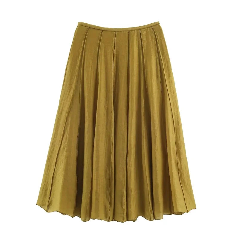 Women's Pleated Midi Skirt
