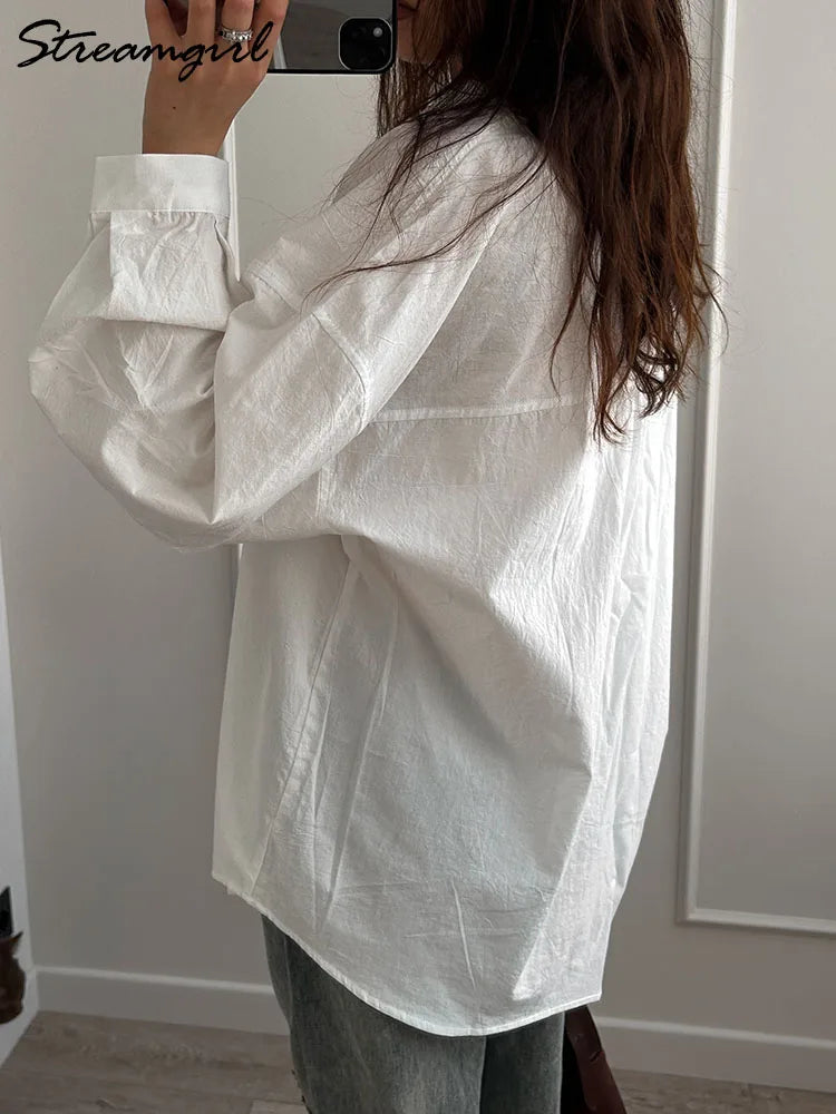 Women's Oversized Cotton Button-Up Shirt