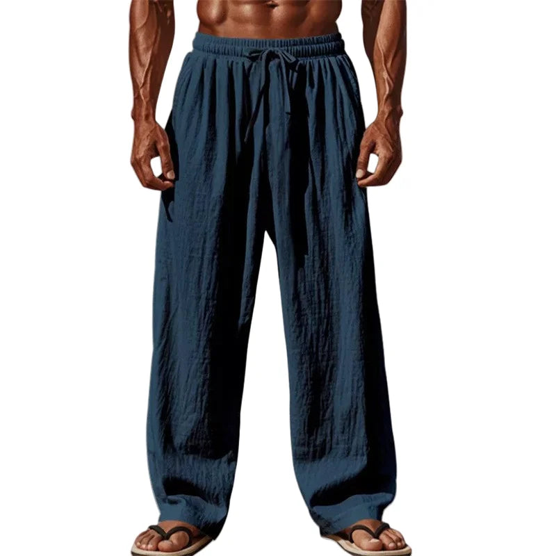 Men's Cotton-Linen Straight Leg Trousers