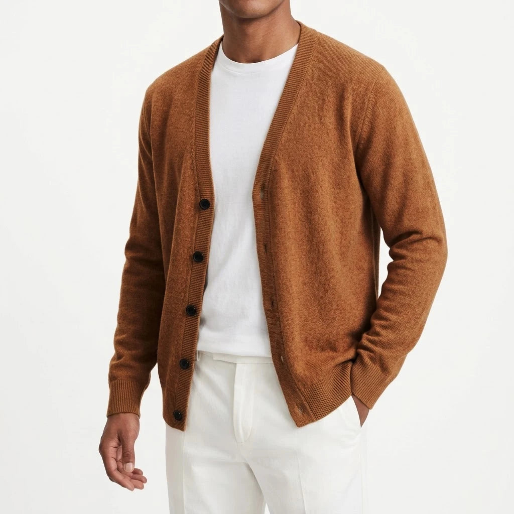 Men's V-Neck Button Cardigan