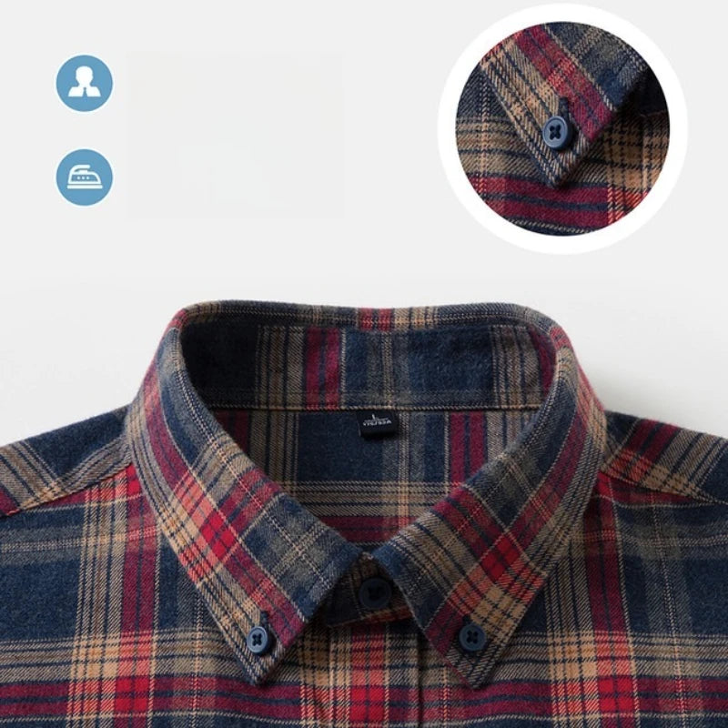 Men's Cotton Flannel Check Shirt