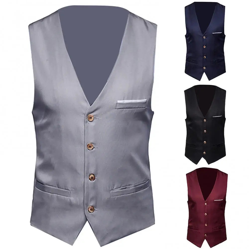 Men's Slim Fit Single Breasted Suit Waistcoat