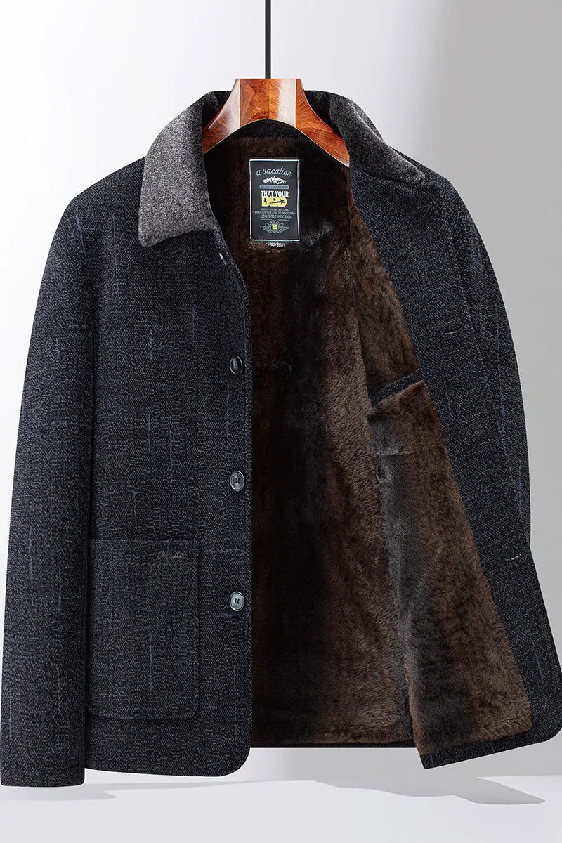 Men's Wool Blend Single Breasted Overcoat