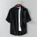 Men's Short Sleeve Grandad Collar Shirt
