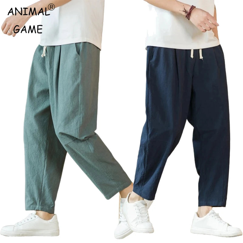 Men's Linen Drawstring Trousers