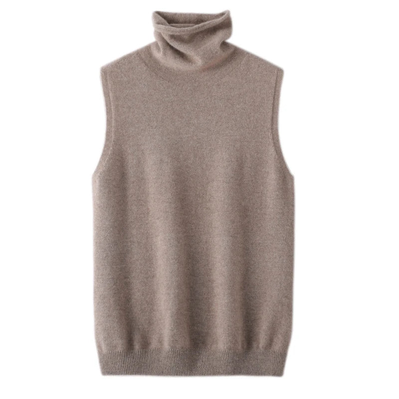 Women's Merino Wool-Blend Turtleneck Vest