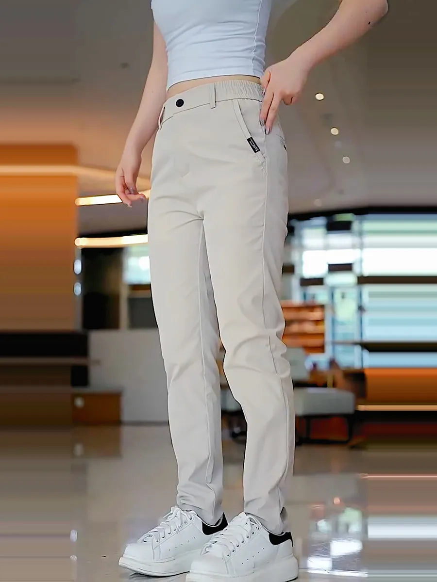 Women's Lightweight Slim Straight Work Trousers