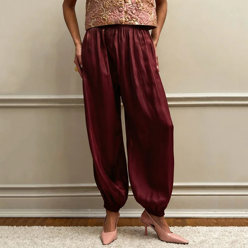 Women's Pleated Crepe Trousers