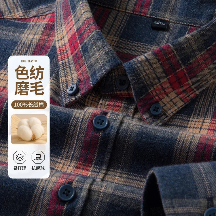 Men's Cotton Flannel Check Shirt