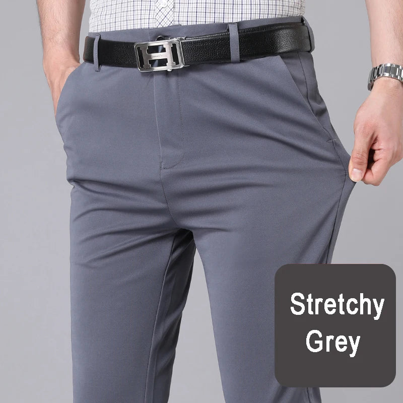 Men's Straight Leg Stretch Smart Trousers