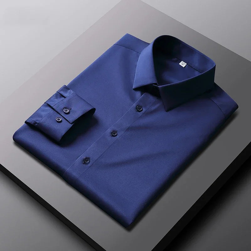 Men's Wrinkle Resistant Long Sleeve Business Shirt