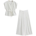 Women's Waistcoat & Wide-Leg Trouser Set
