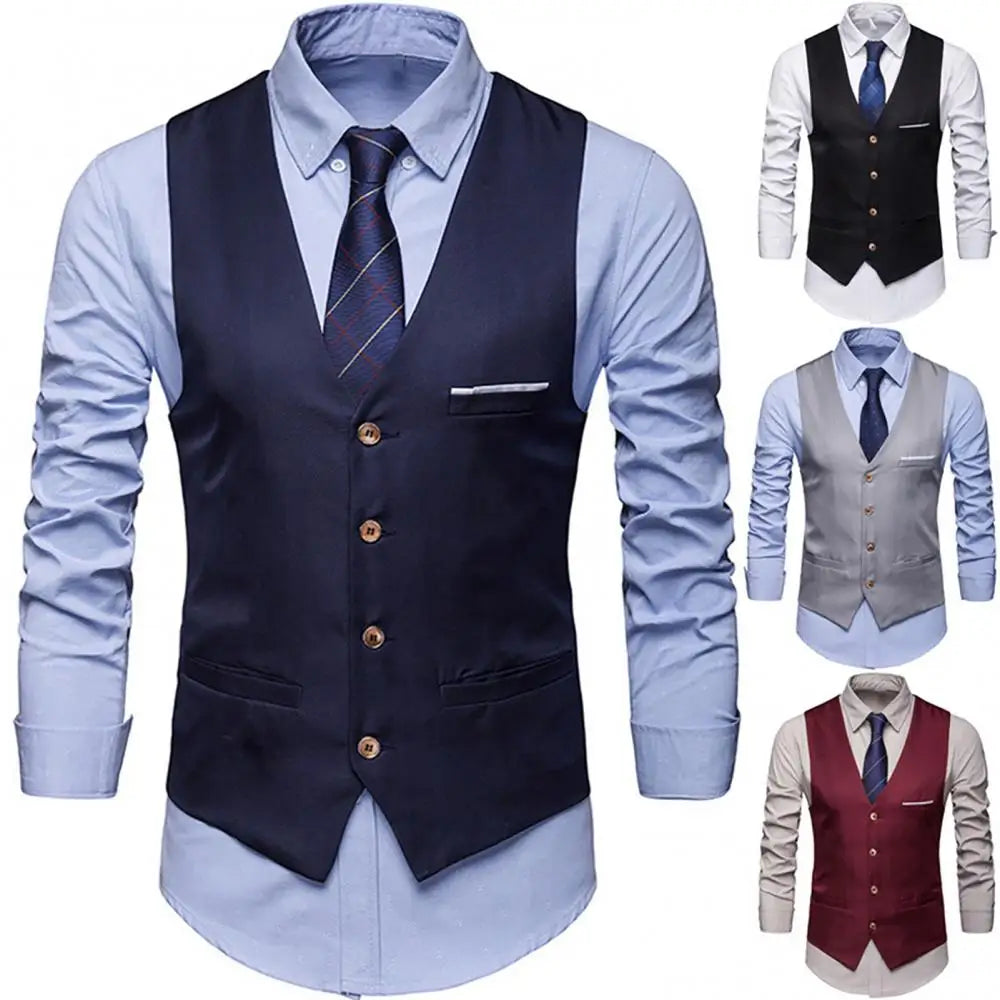 Men's Slim Fit Single Breasted Suit Waistcoat